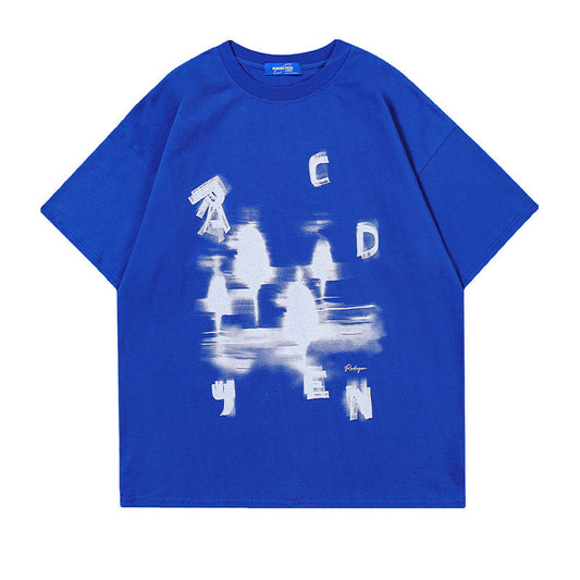 Camiseta Oversize Streetwear Estamapdo con Letras Desordenadas