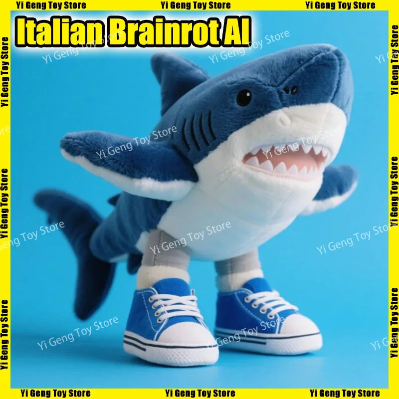 Hot New 30cm Italian Brainrot Al Tralalero Tralala Plush Doll Anime Stuffed Soft Cushion Pillow Peripheral Toy Fans Gift Custom