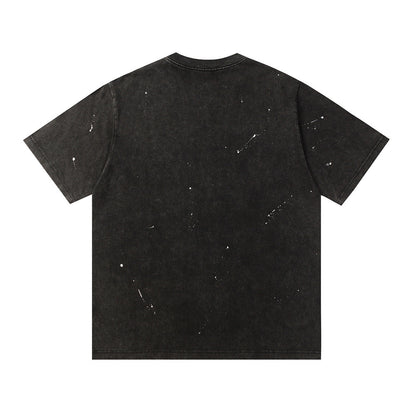 Camiseta Manga Corta con Letras de Graffiti