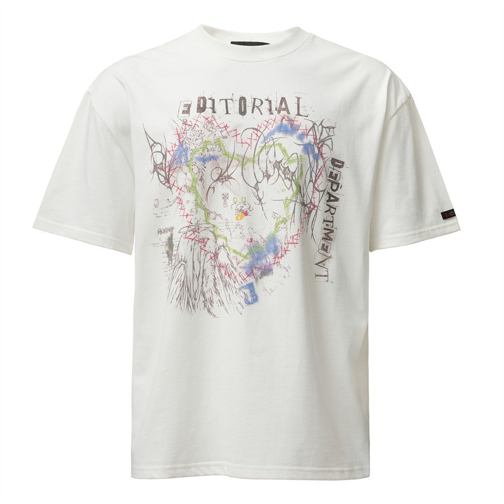 Camiseta Manga Corta con Estampado de Graffiti