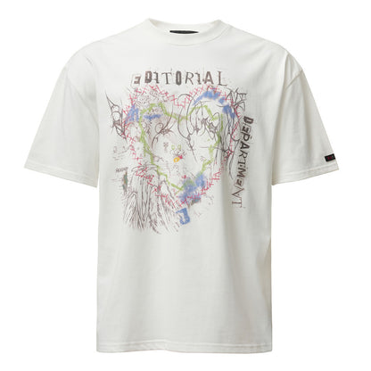 Camiseta Manga Corta con Estampado de Graffiti