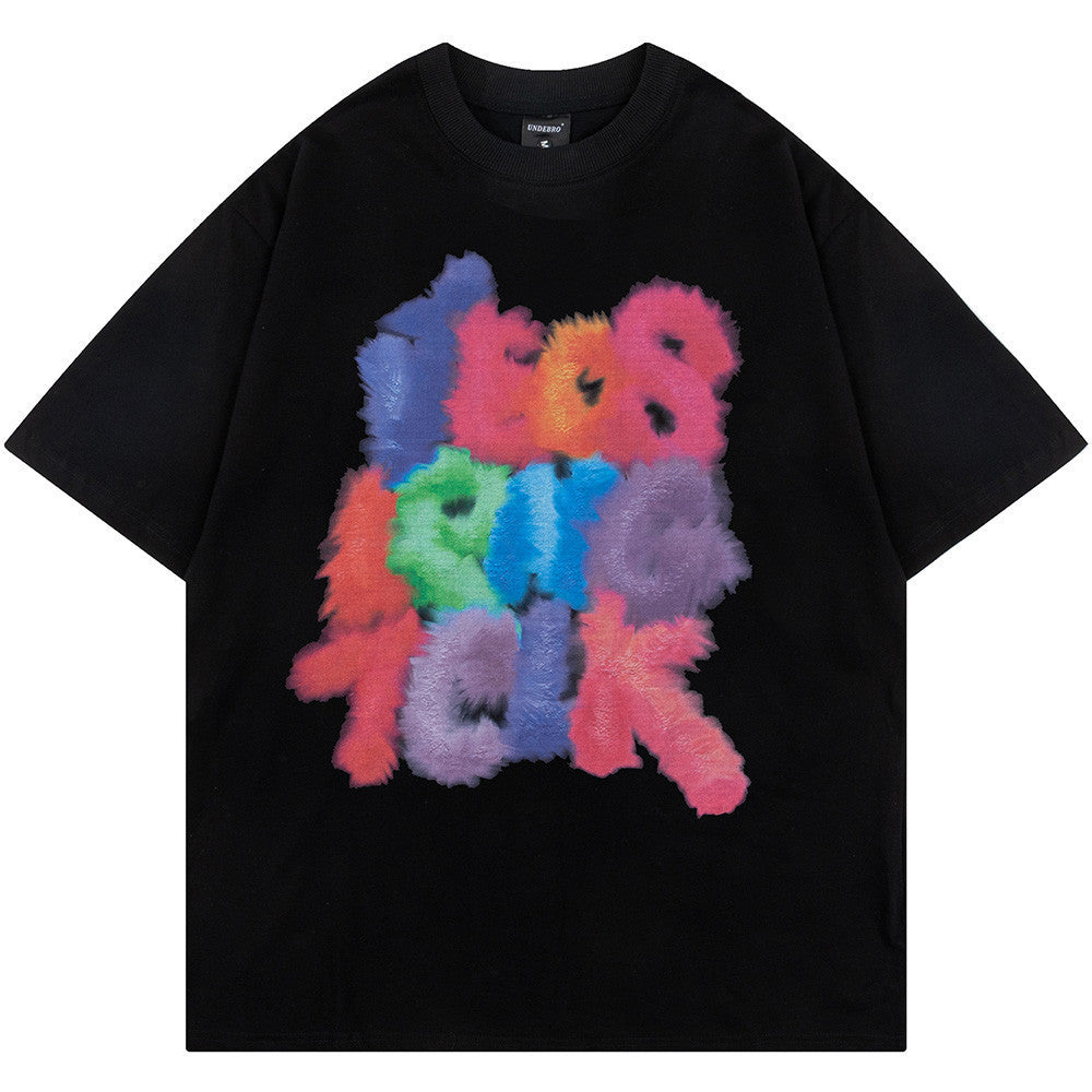 Camiseta Oversize con Estampado de Letras Llamativas