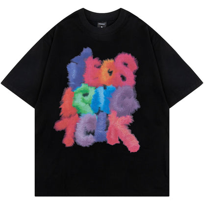 Camiseta Oversize con Estampado de Letras Llamativas