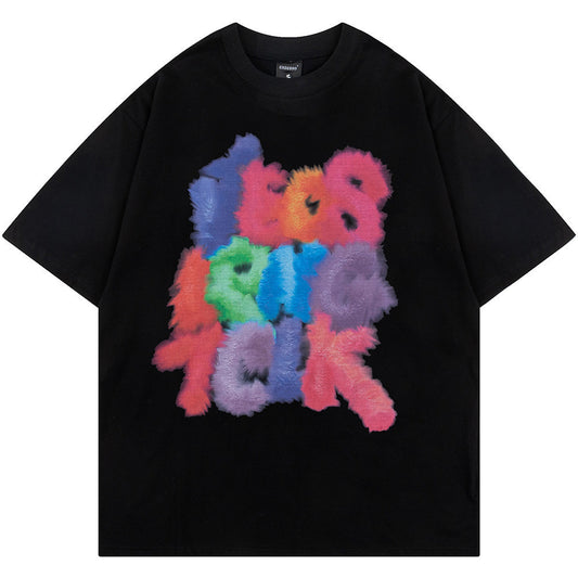 Camiseta Oversize con Estampado de Letras Llamativas