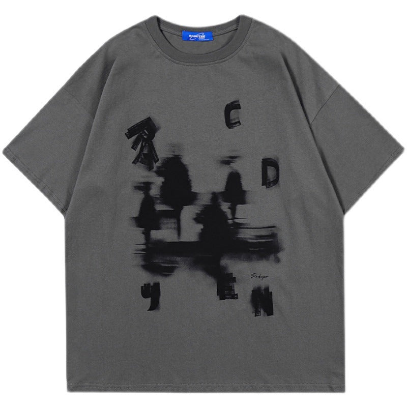 Camiseta Oversize Streetwear Estamapdo con Letras Desordenadas