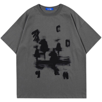 Camiseta Oversize Streetwear Estamapdo con Letras Desordenadas