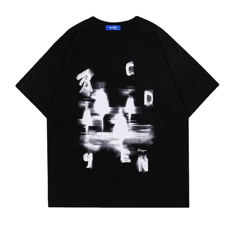 Camiseta Oversize Streetwear Estamapdo con Letras Desordenadas