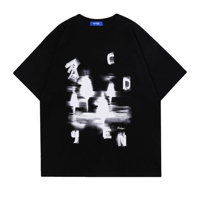 Camiseta Oversize Streetwear Estamapdo con Letras Desordenadas
