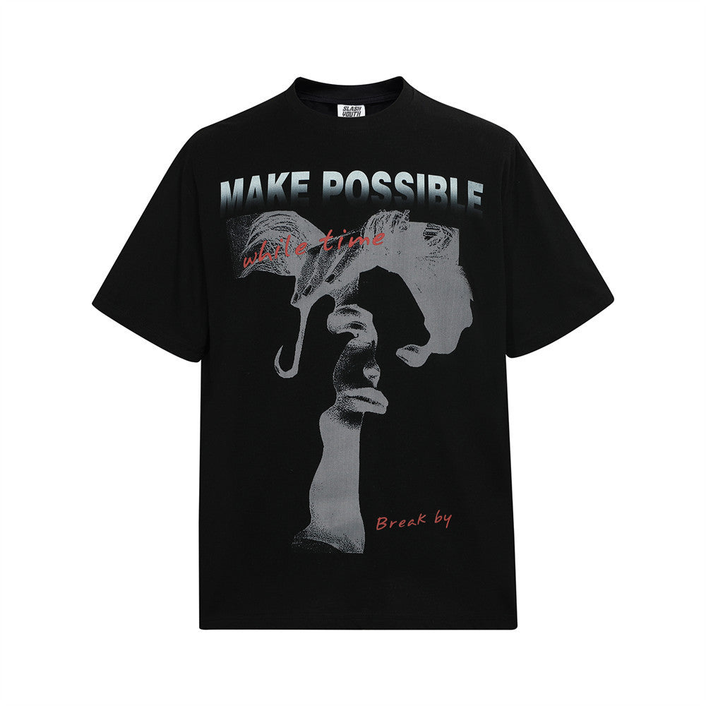 Camiseta Streetwear Retrato Abstracto