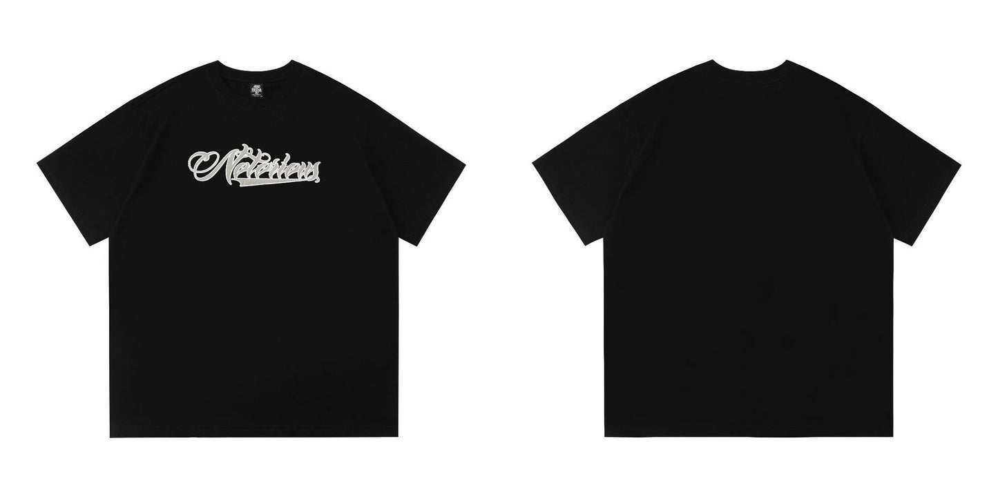 Camiseta Oversize Bordada Manga Corta