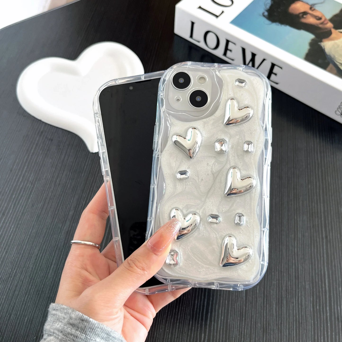 Funda con Corazones 3D