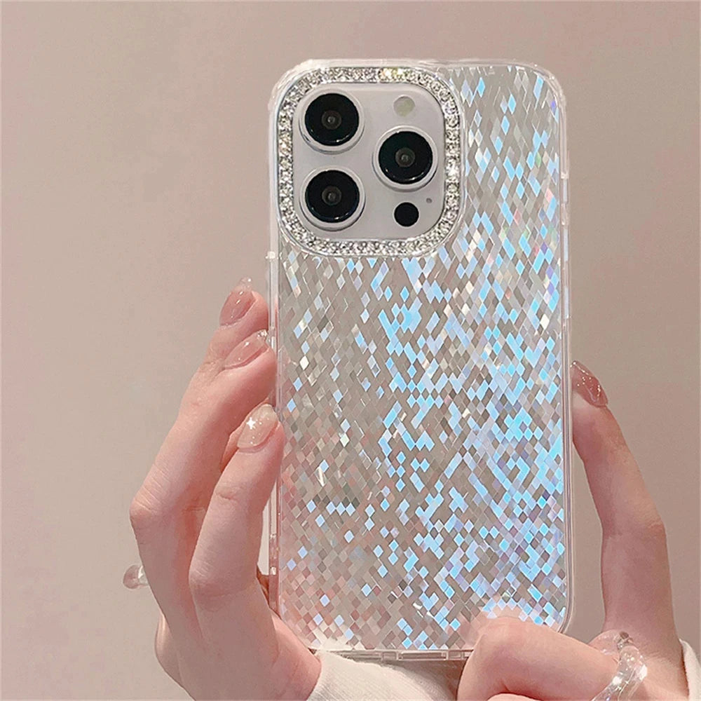 Funda Lujo Láser con Diamantes y Brillos para iPhone