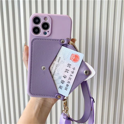 Funda de Cuero con Cuerda Lanyard y Monedero