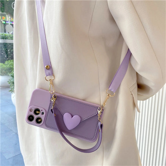 Funda de Cuero con Cuerda Lanyard y Monedero