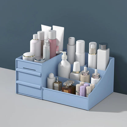 Versatile Desktop Cosmetic Organizer with Drawer Design, Ideal for Dorm Room Storage and Makeup Collection
