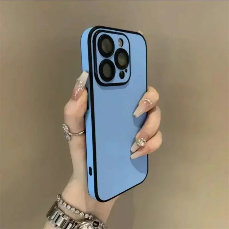 Funda de Lujo Antigolpes de Cuero Colorido para iPhone