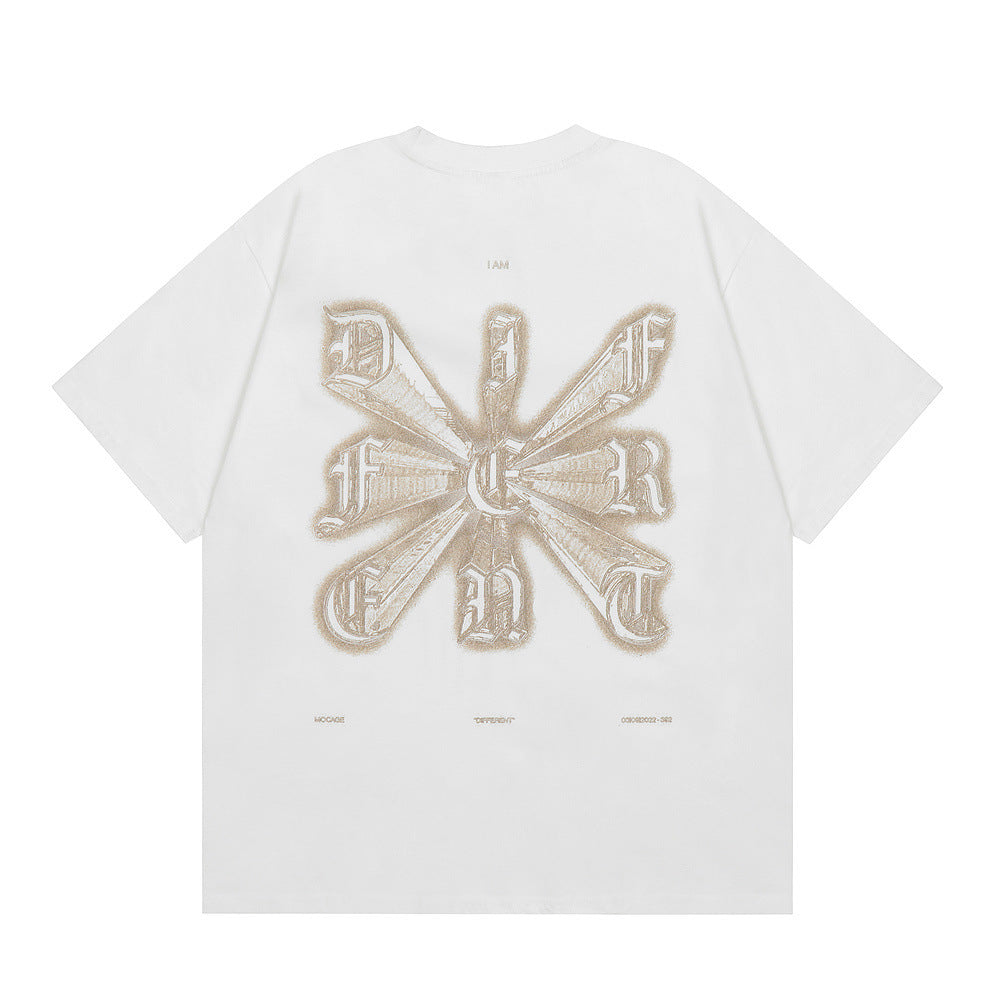 Camiseta Oversize Streetwear Estilo Gótico con Cuello Redondo