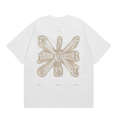 Camiseta Oversize Streetwear Estilo Gótico con Cuello Redondo