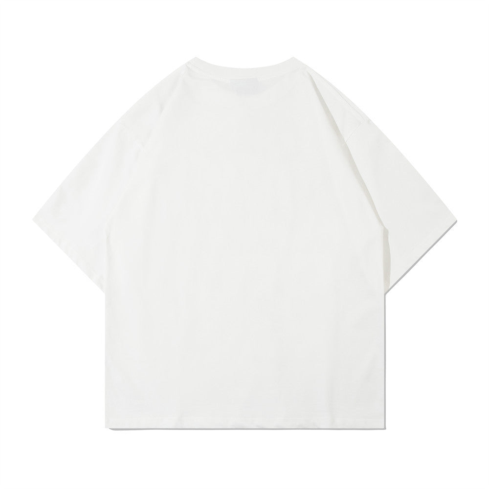 Camiseta Oversize con Estampado de Letras Borrosas