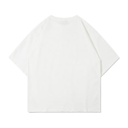 Camiseta Oversize con Estampado de Letras Borrosas